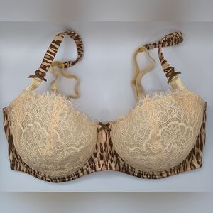 Victoria's Secret Cream and Brown Lace Bra